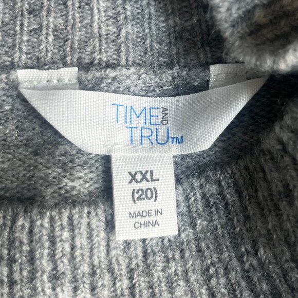 Time And Tru Womens Mock Neck Pullover Sweater Gray XXL New - Picture 5 of 9